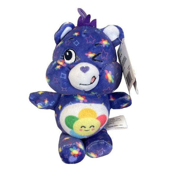 2020 CARE BEARS Plush HARMONY BEAR 6” Purple Winking Rainbow Toy - Picture 1 of 9